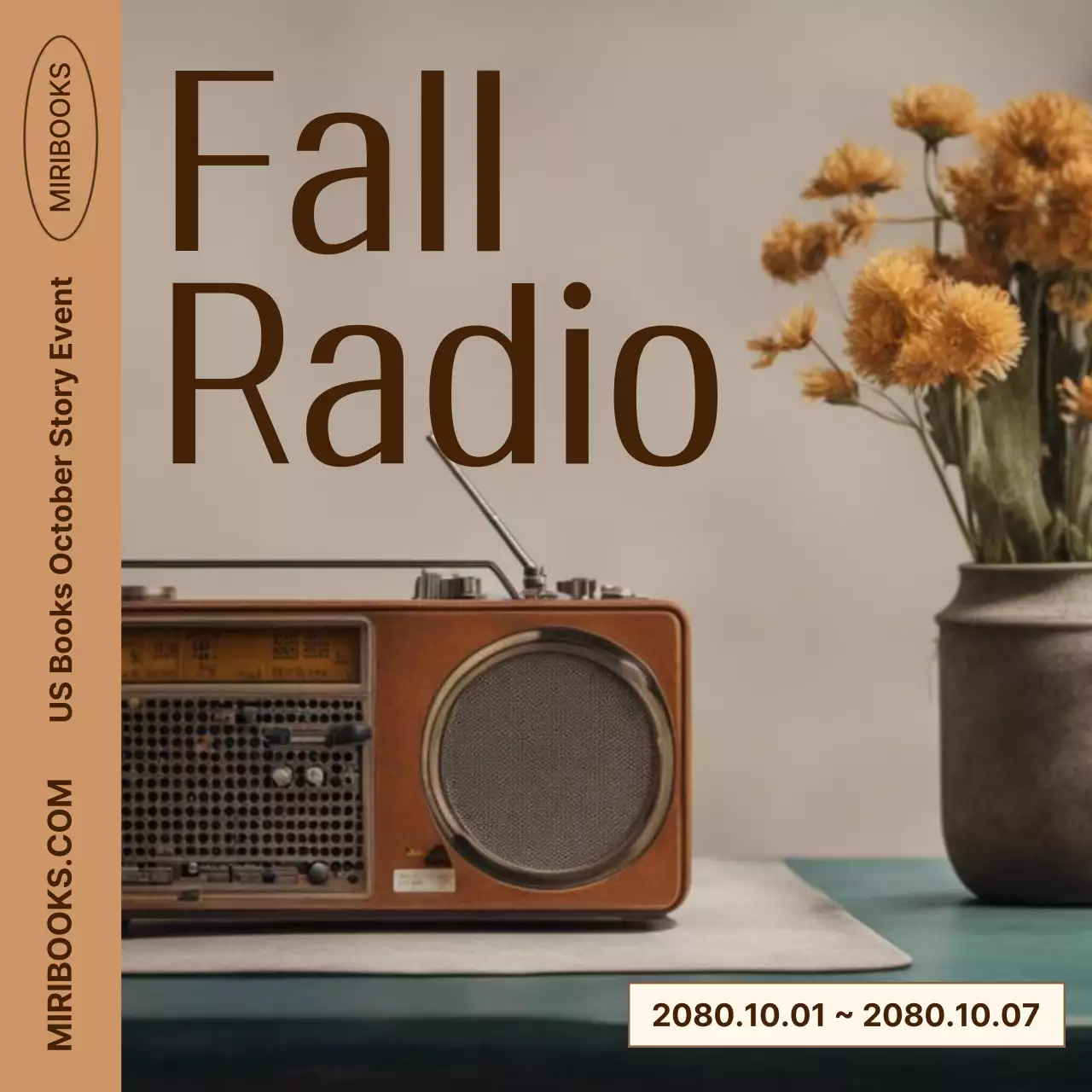 Carrossel de Instagram para eventos de rádio vintage marrom