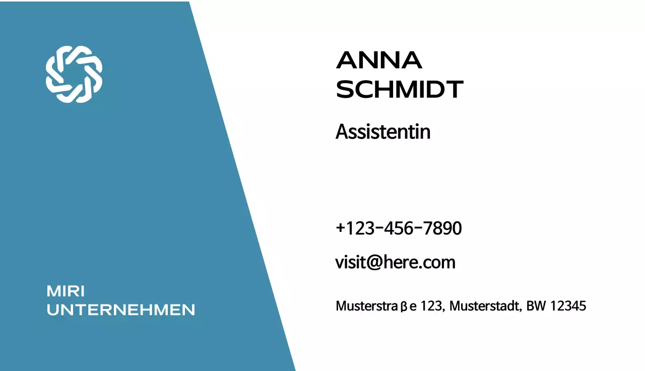 blaue moderne Visitenkarte