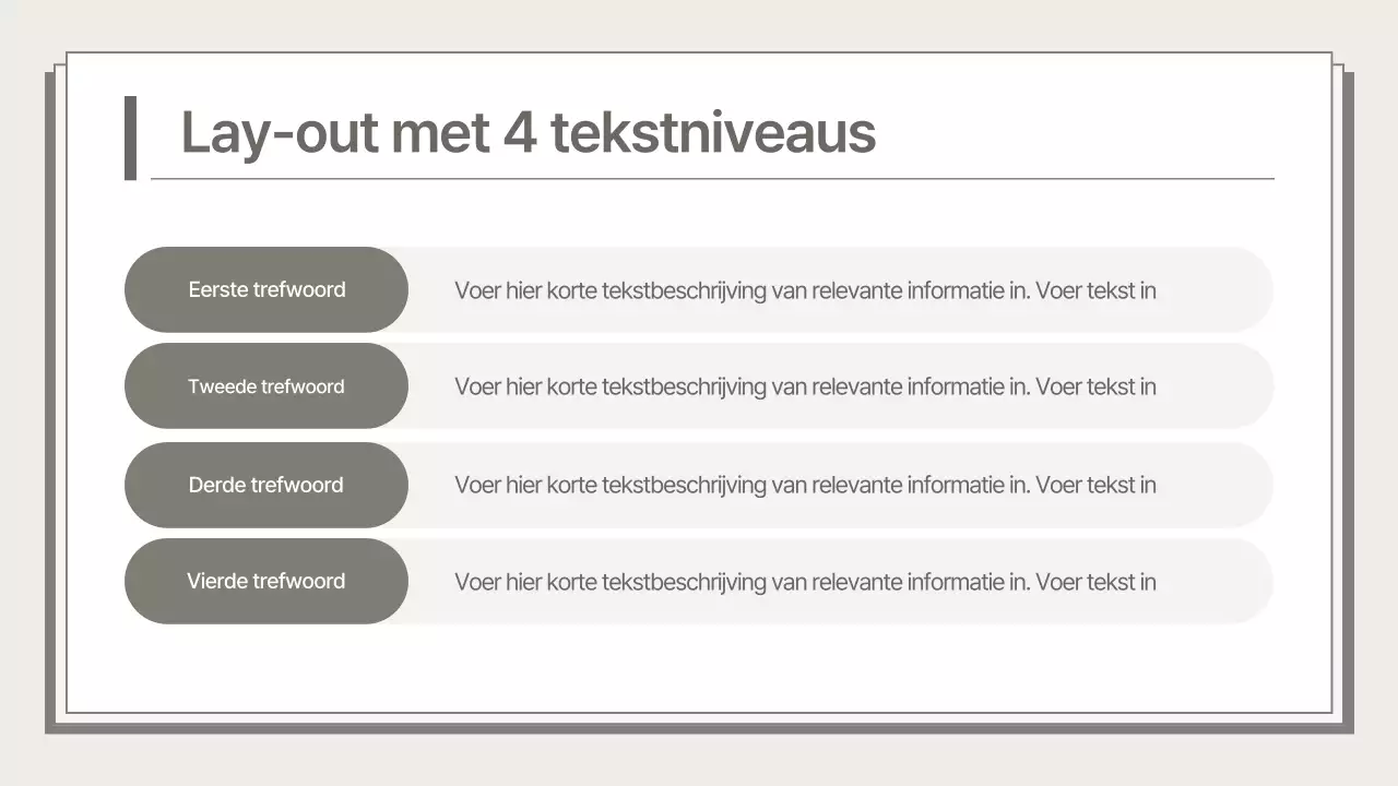 Een strak, beige bedrijfsplan