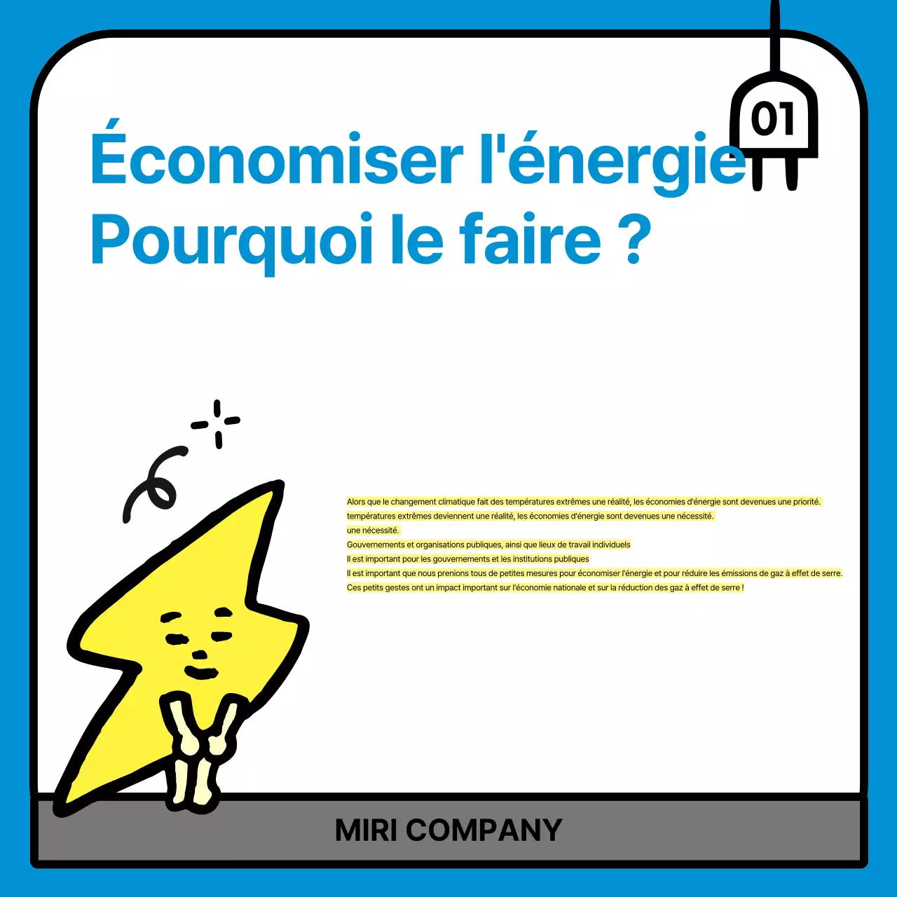 Campagne d'économie d'énergie Blue Simple