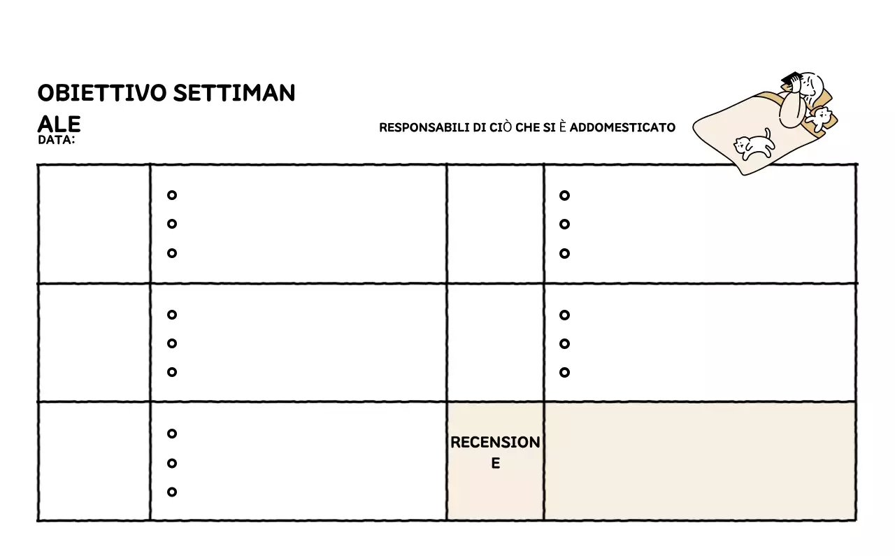 Calendario illustrato con un grazioso stile di linee