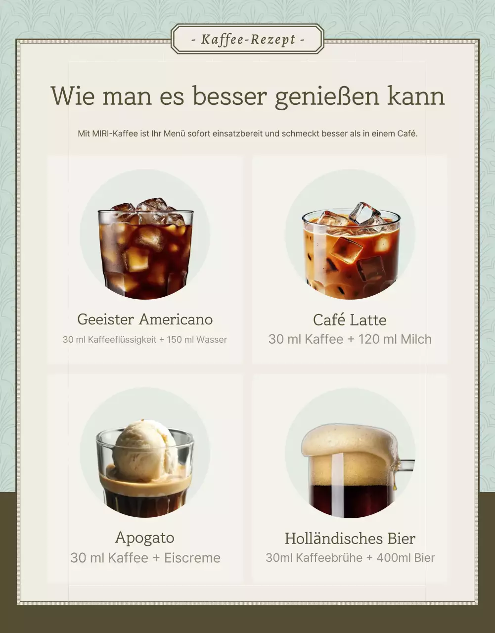Förderung des Verkaufs von alten Kaffeebohnen in Hellblau und Braun