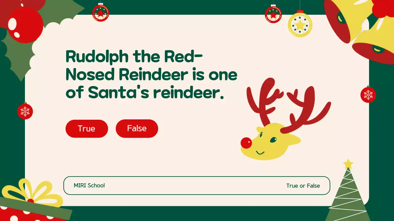 Green Festive Christmas Quiz Announcement Presentation