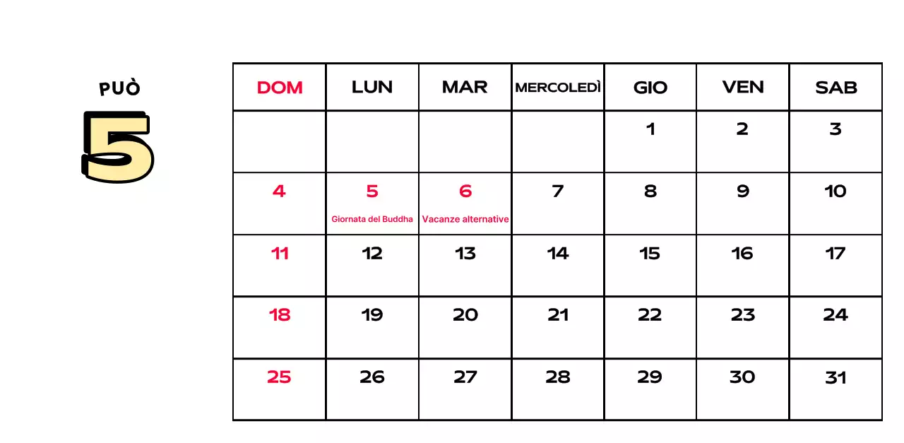 Calendari colorati con una varietà di illustrazioni retrò