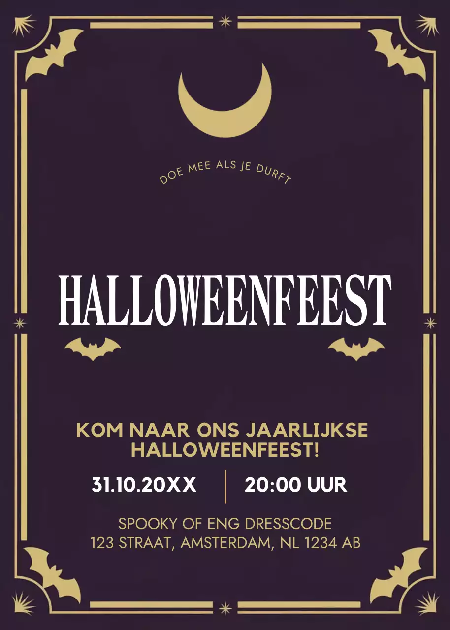zwarte gothic Halloween uitnodiging