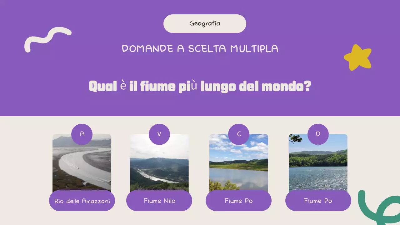 Annuncio di quiz divertenti e colorati