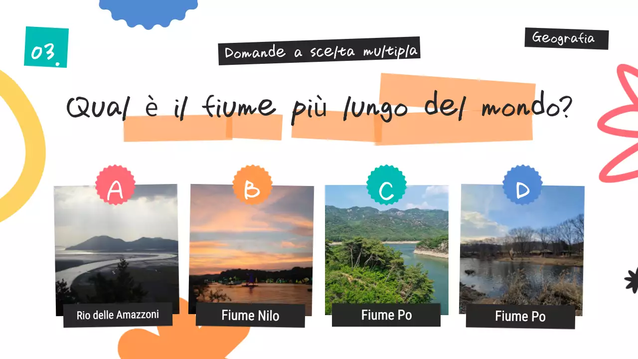 Annuncio di quiz colorati e di tendenza