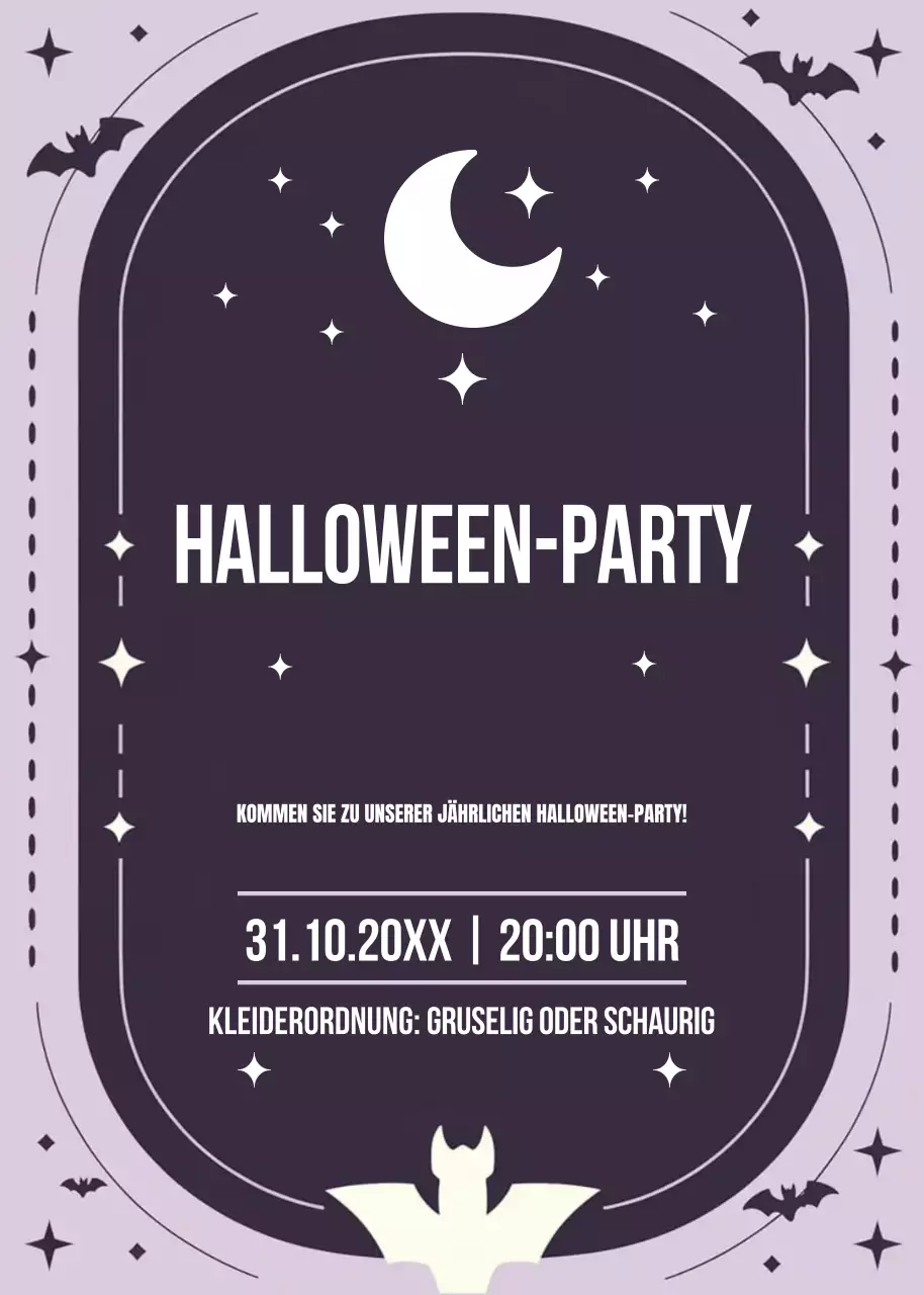 lila Gothic-Halloween-Einladung