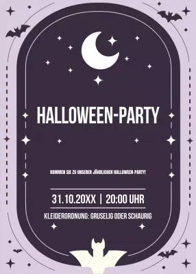 lila Gothic-Halloween-Einladung
