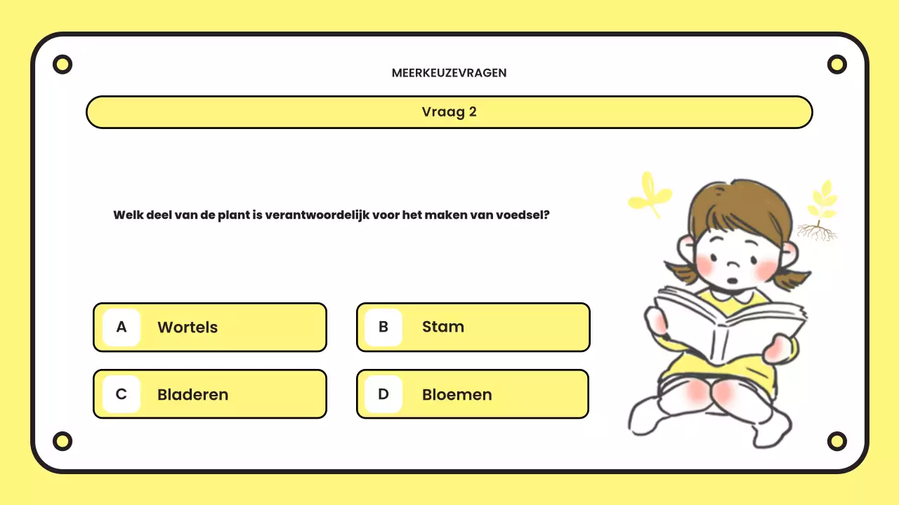 gele eenvoudige quizpresentatie