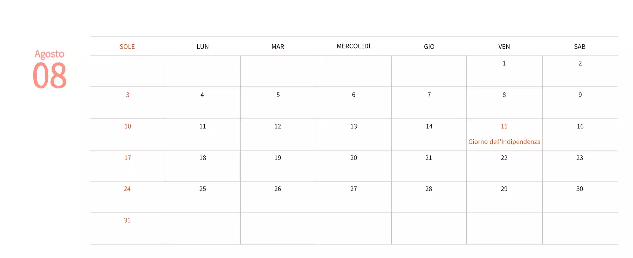 Calendario di Capodanno con una calda illustrazione
