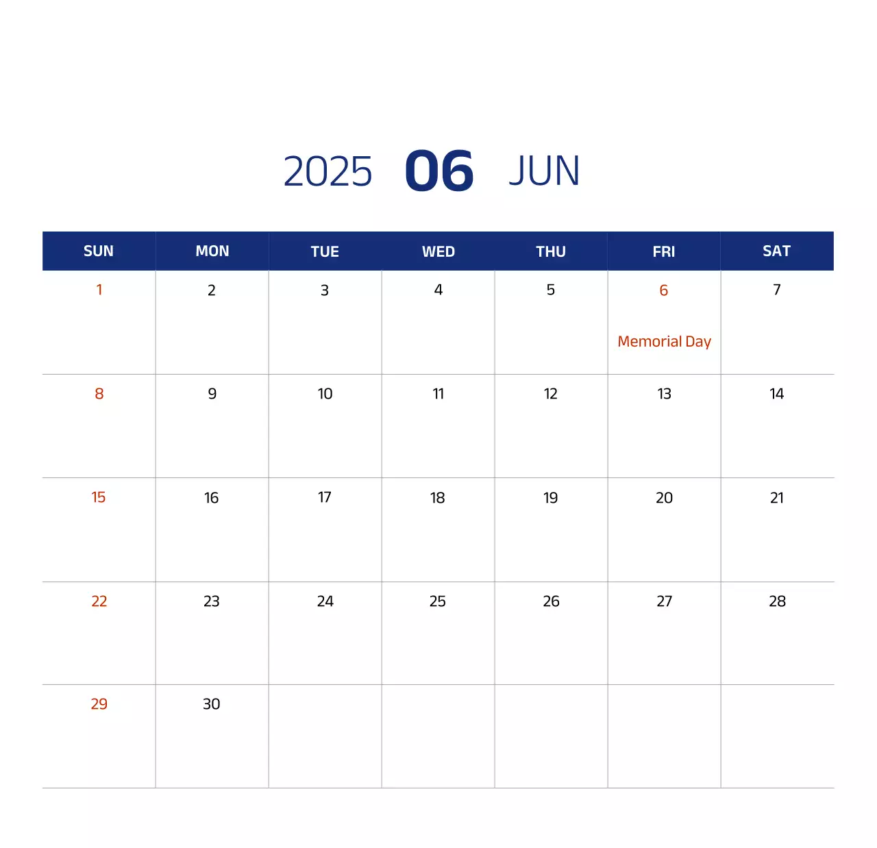 Lịch đơn giản với hình minh họa màu xanh gọn gàng