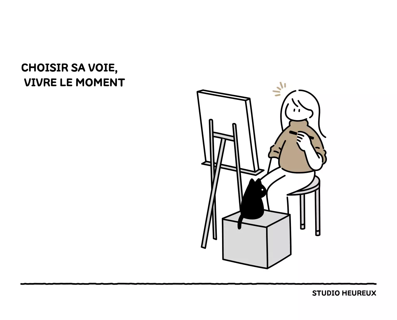 Calendrier illustré avec un joli style de lignes