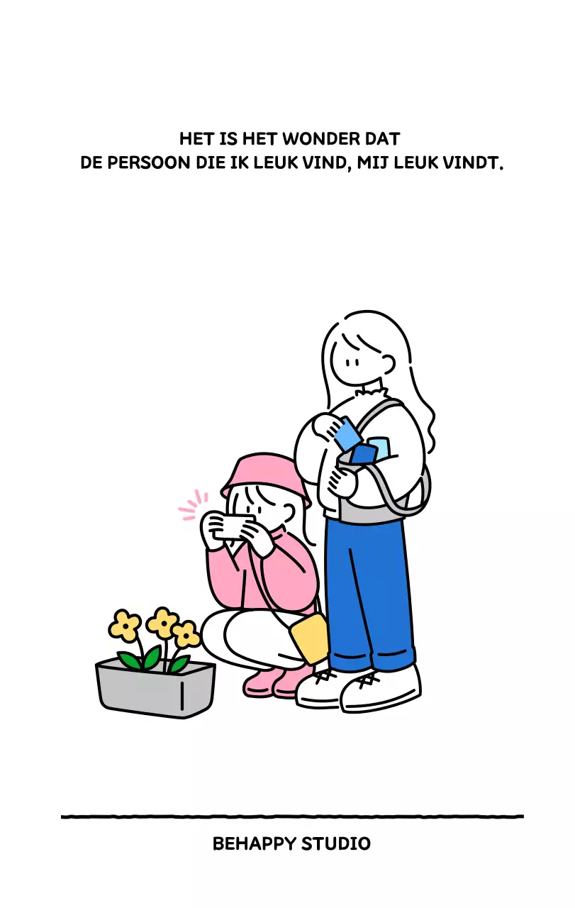 Geïllustreerde kalender met een mooie lijnstijl