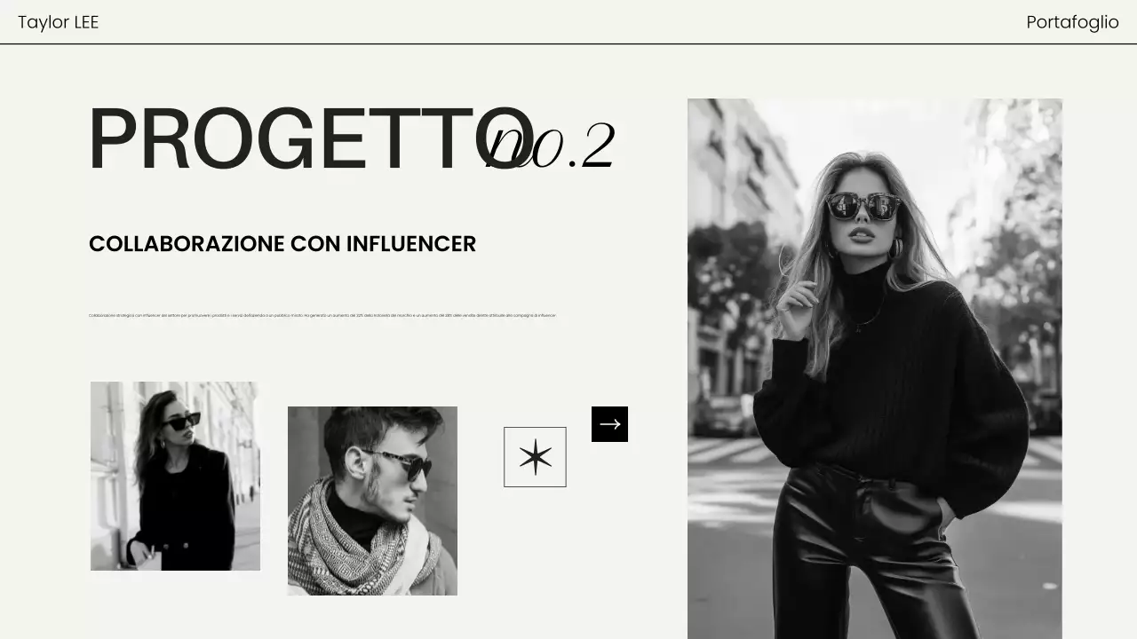 portfolio fotografico nero moderno