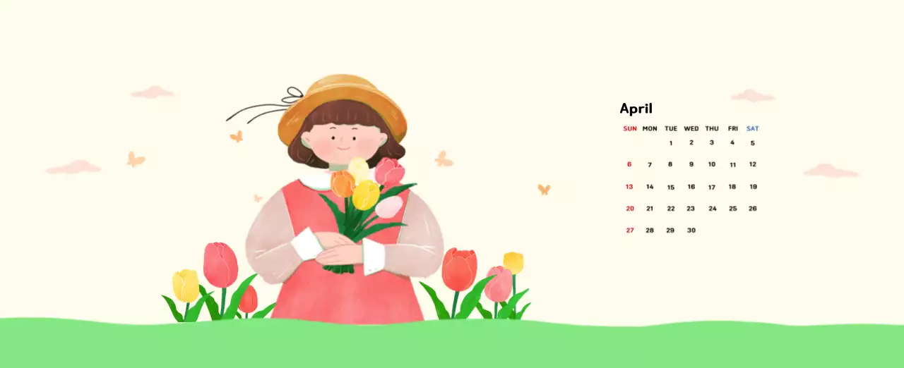 New Year's calendar with a warm, illustrated feel