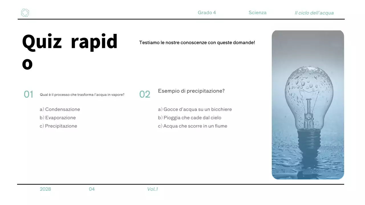 Materiale minimalista blu per la classe di scienze della quarta elementare