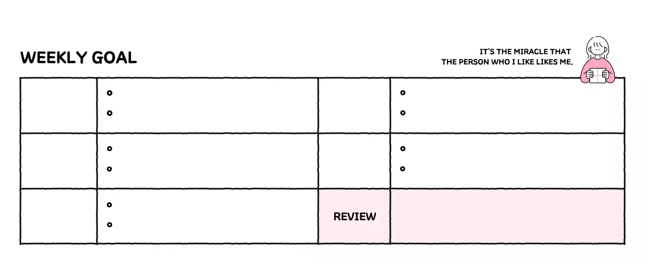 Illustrated calendar with a cute line style