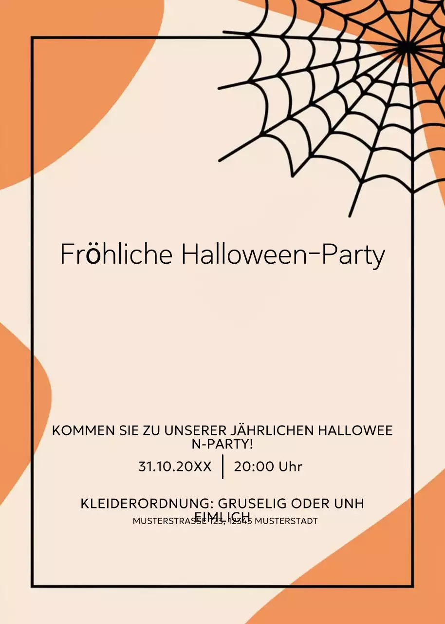 orange minimale Halloween-Einladung