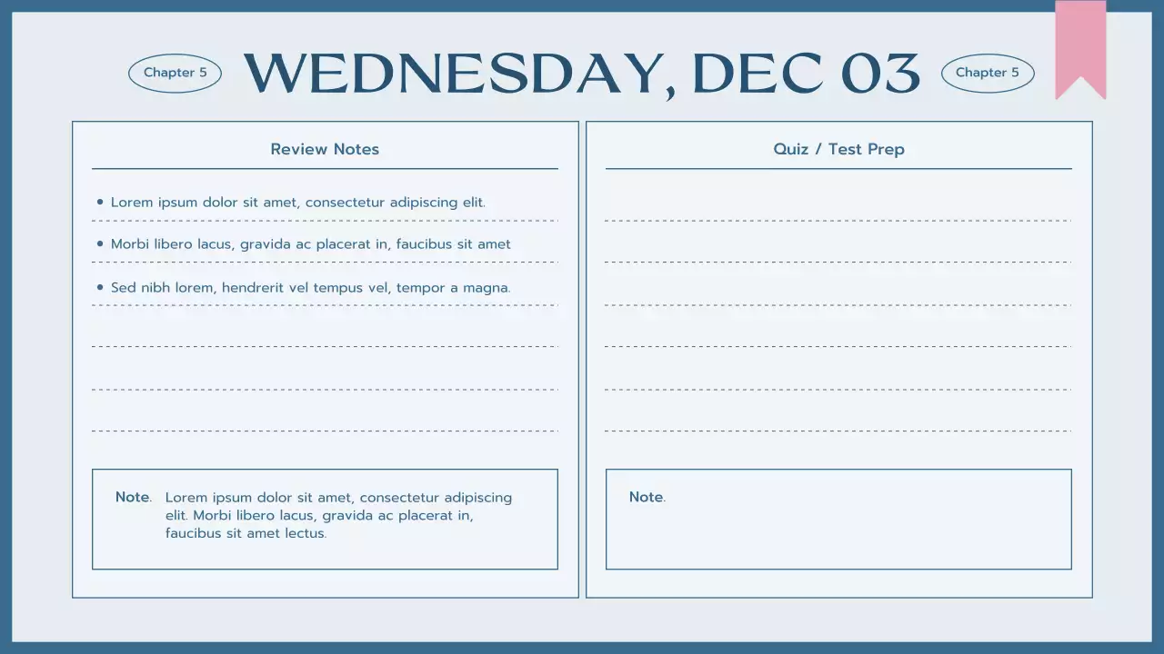 Blue Simple Class Planner Presentation