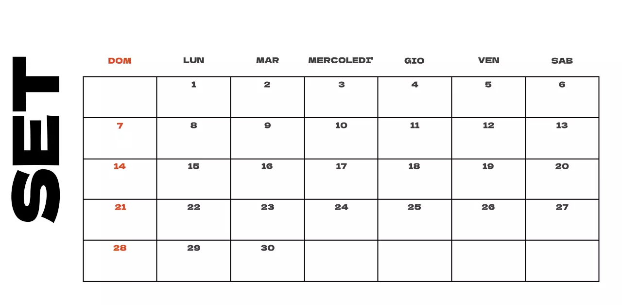 Calendario pulito con foto del cielo
