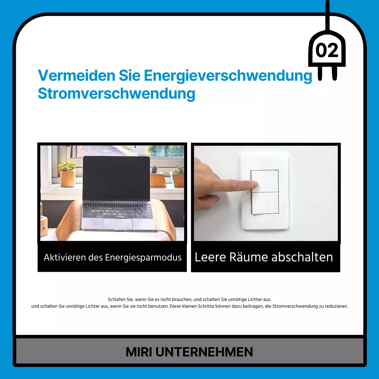Blue Simple Energiesparkampagne