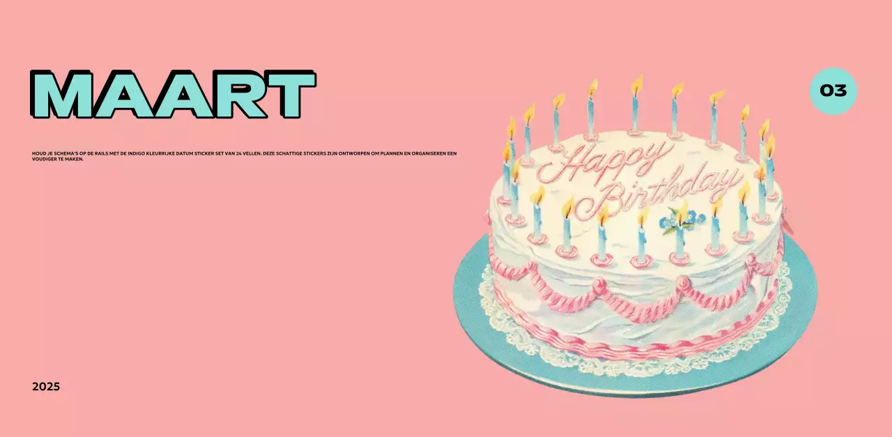 Kleurrijke kalenders met verschillende retro-illustraties