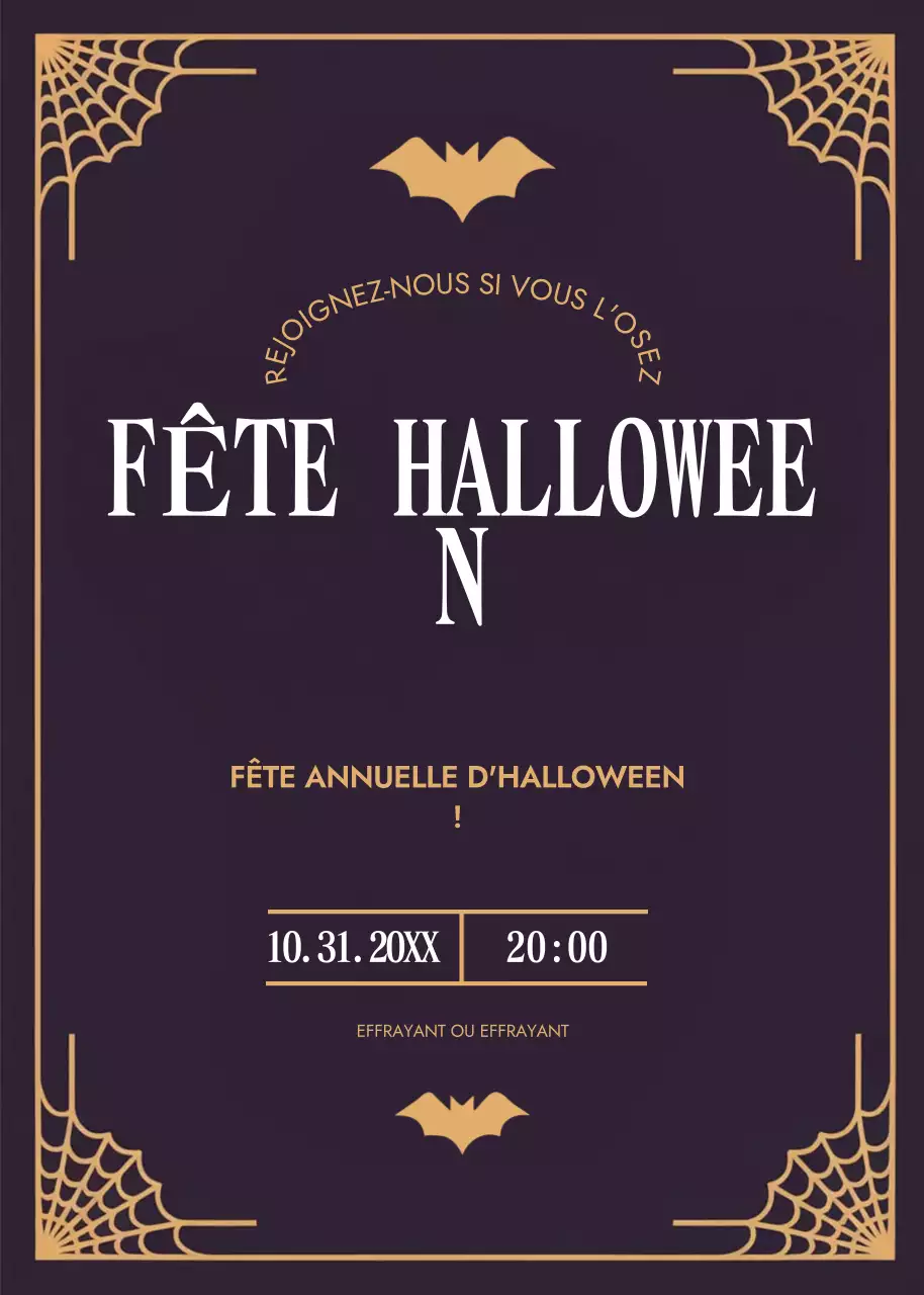 invitation gothique noire pour Halloween