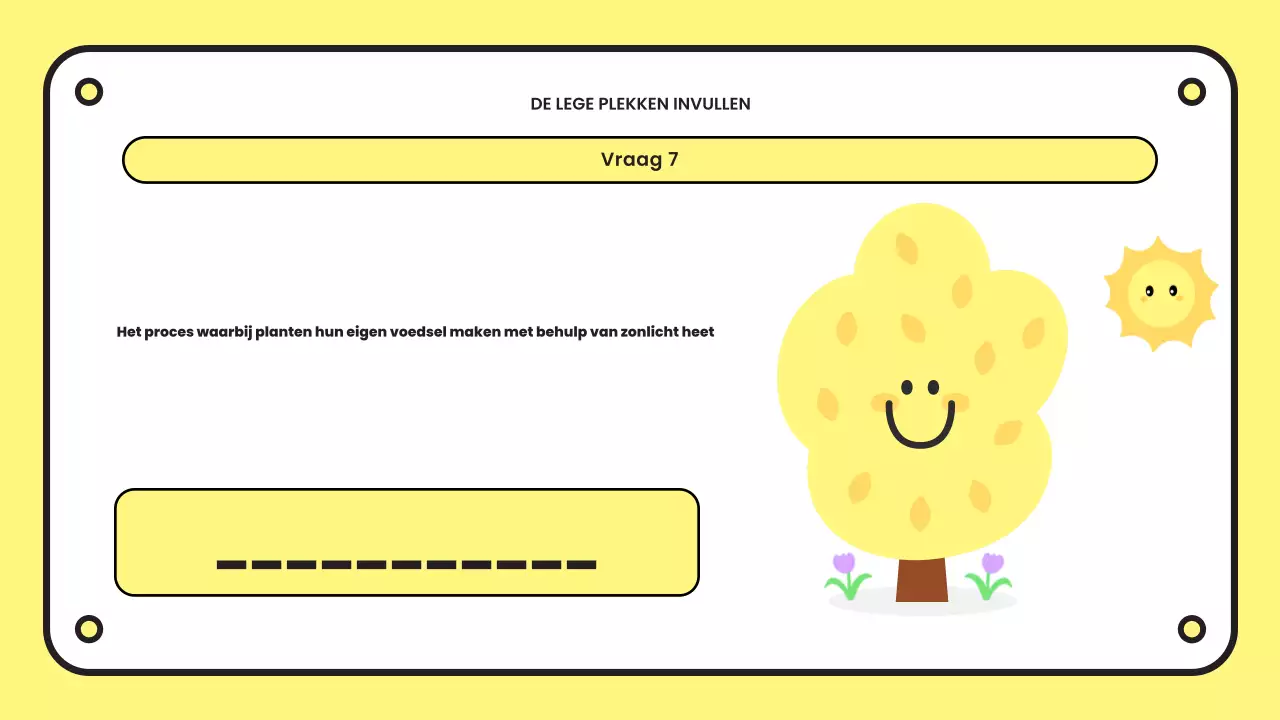 gele eenvoudige quizpresentatie