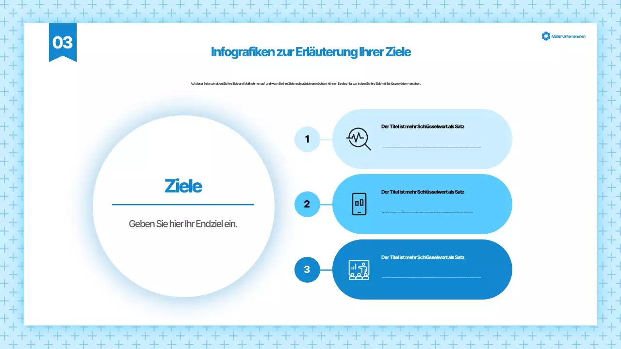 Blaue moderne Präsentationsanzeigen