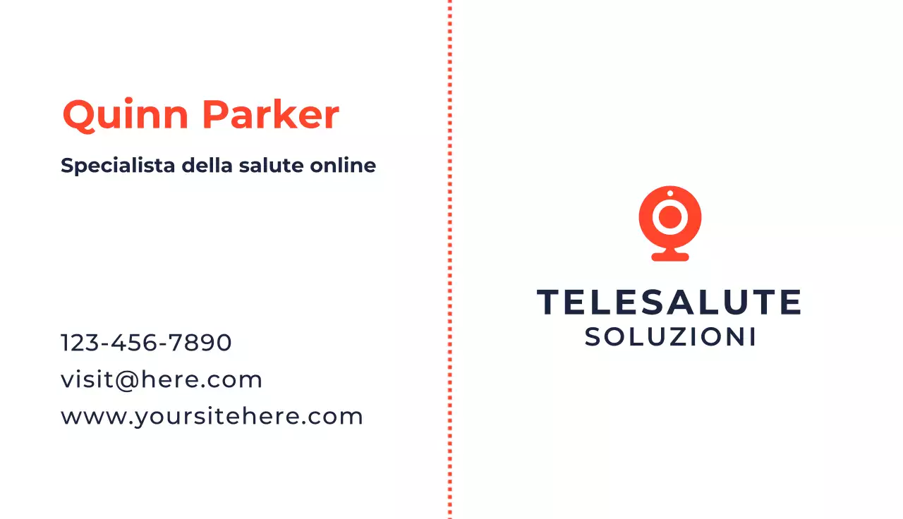 biglietto da visita professionale arancione per la teleassistenza
