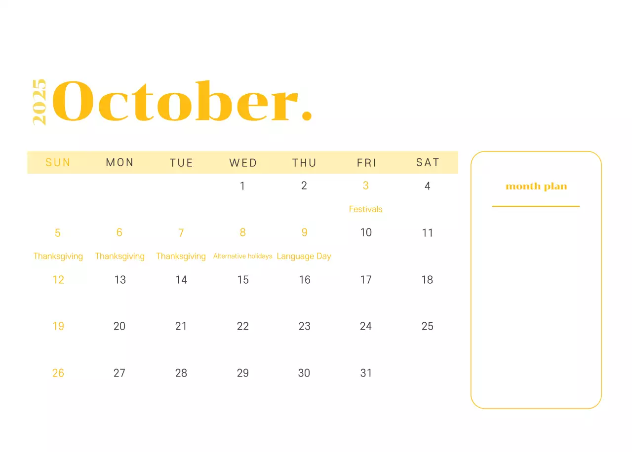 Calendar with youth illustrations on a yellow-green background