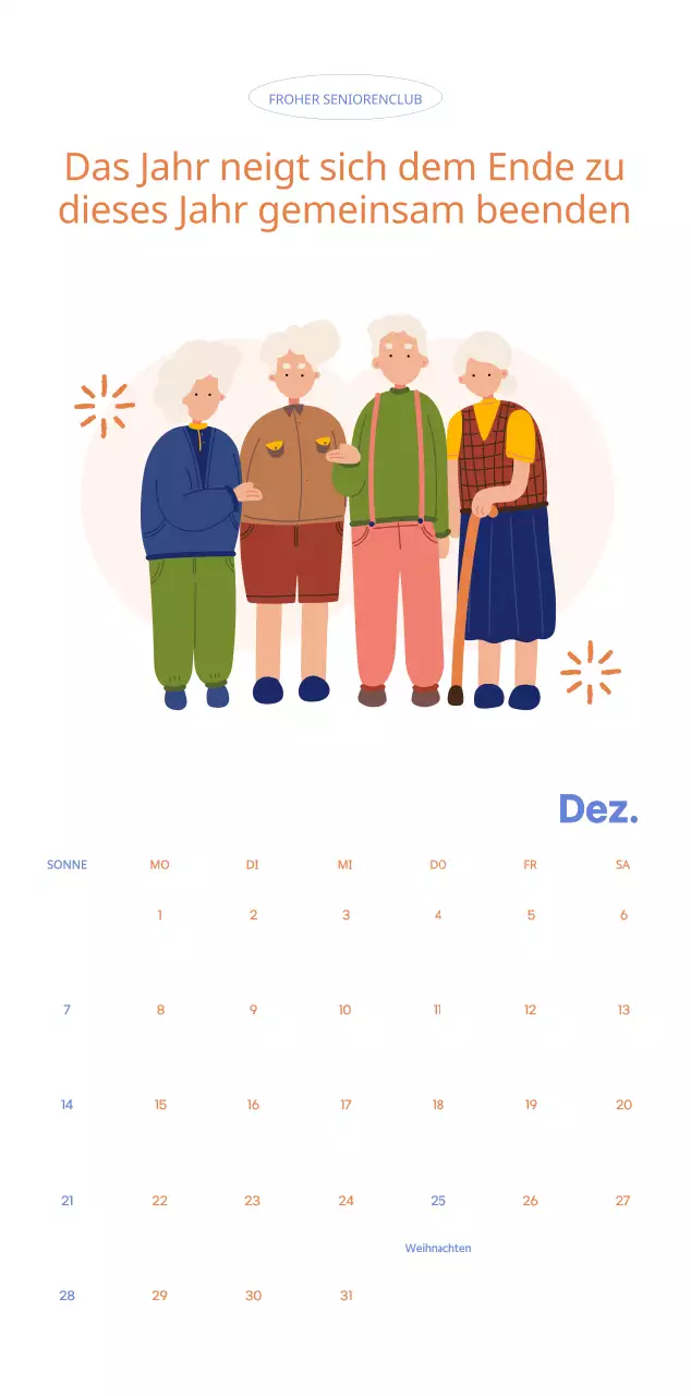 Geschäftskalender mit niedlichen Illustrationen