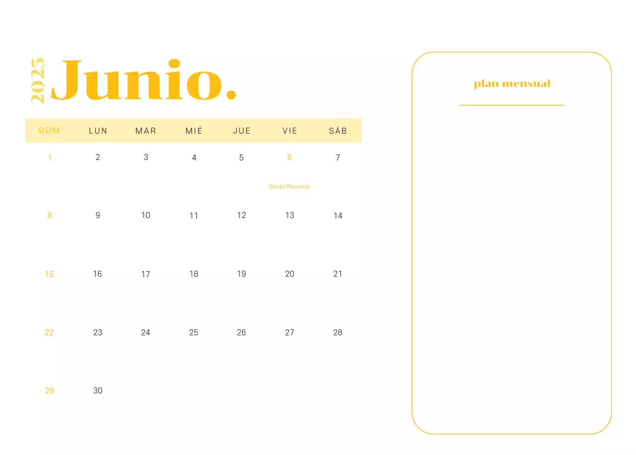 Calendario con ilustraciones juveniles sobre fondo amarillo verdoso