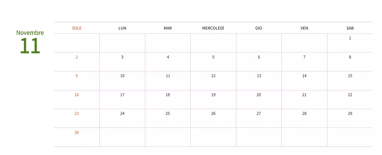 Calendario di Capodanno con una calda illustrazione