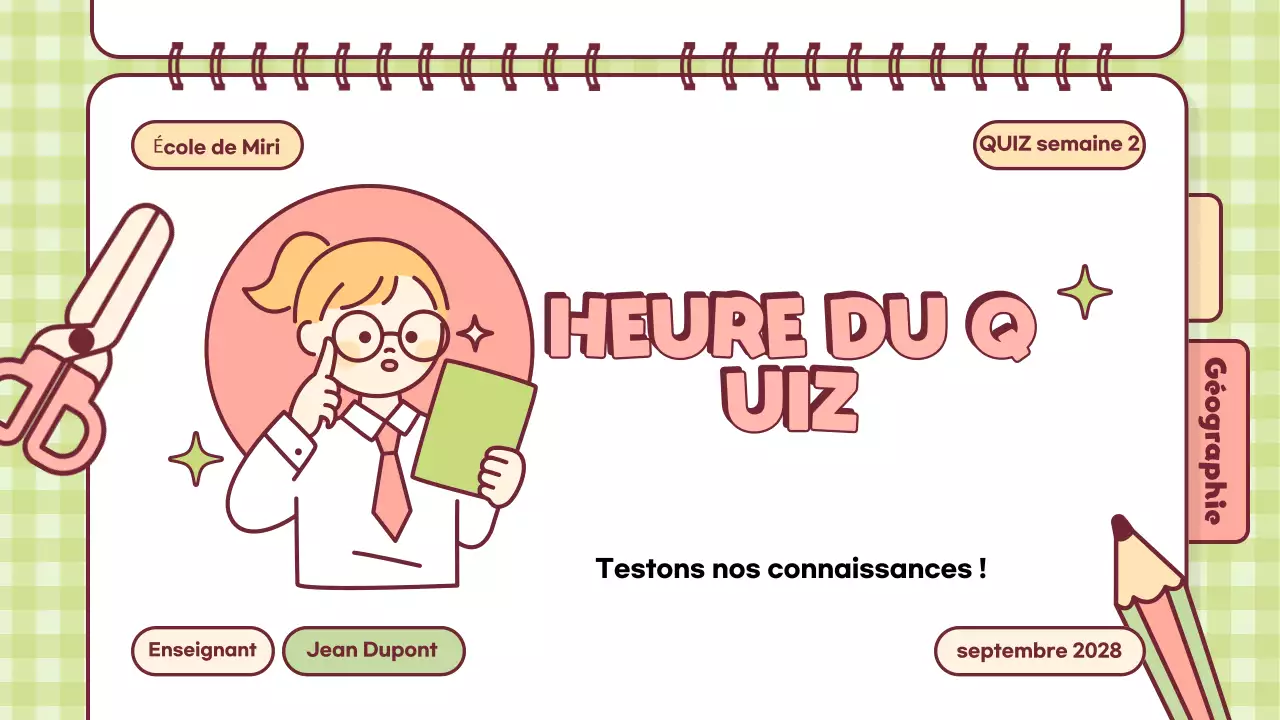 Présentation de la classe Pink Playful Quiz Time