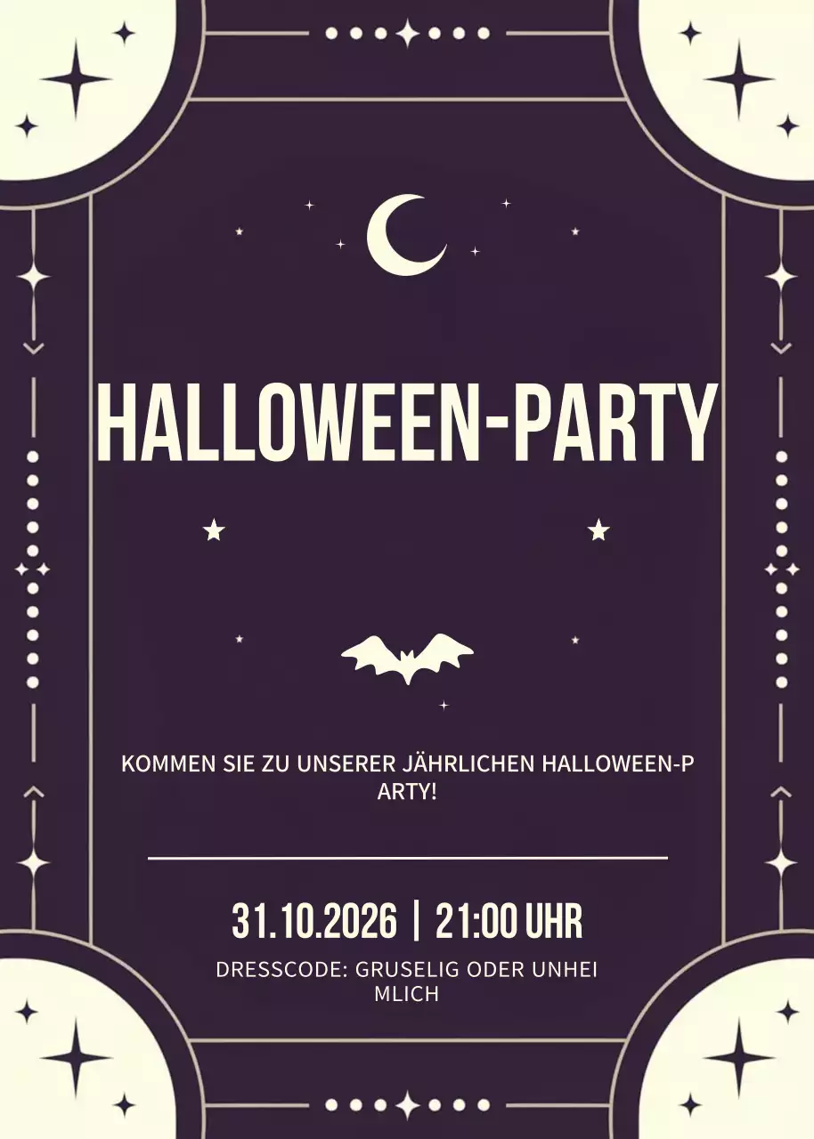 Schwarze Retro-Halloween-Einladung