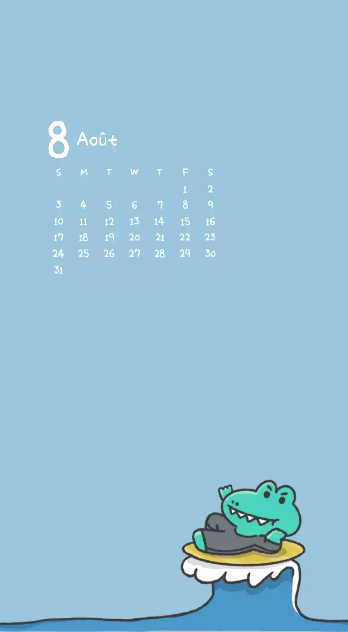 Un calendrier avec un concept d'illustration Ago mignon