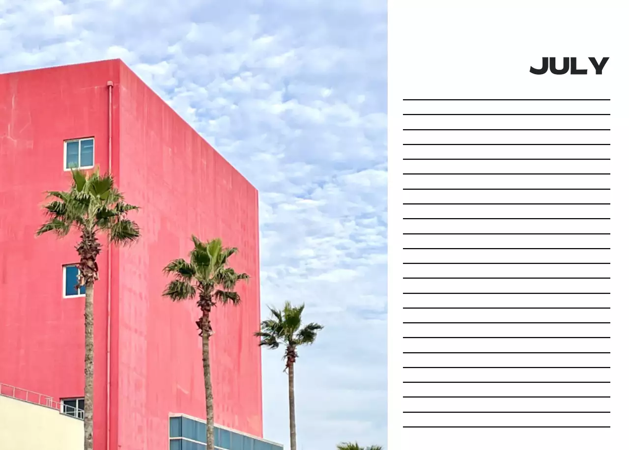 Sky photo clean calendar