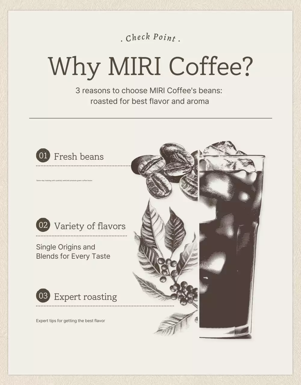 Cartaz de propaganda de café vintage bege