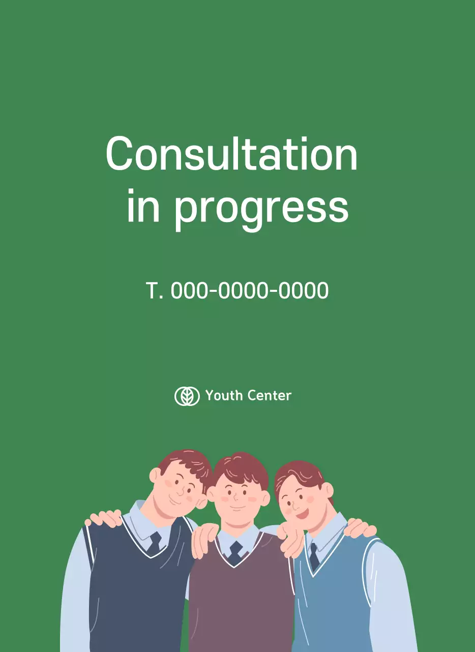 Kalender dengan ilustrasi anak muda dengan latar belakang kuning-hijau