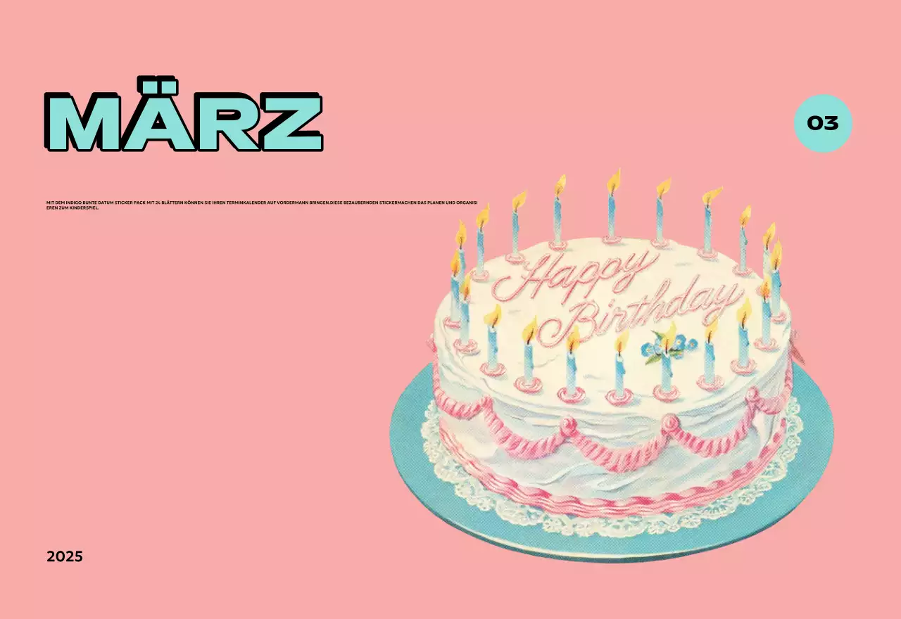 Bunte Kalender mit einer Vielzahl von Retro-Illustrationen