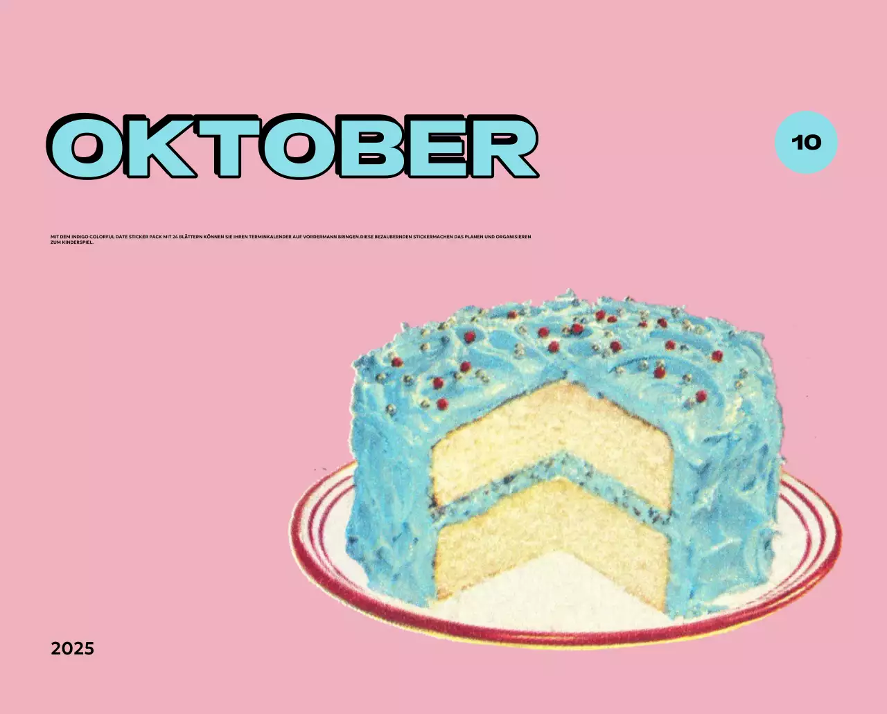 Bunte Kalender mit einer Vielzahl von Retro-Illustrationen