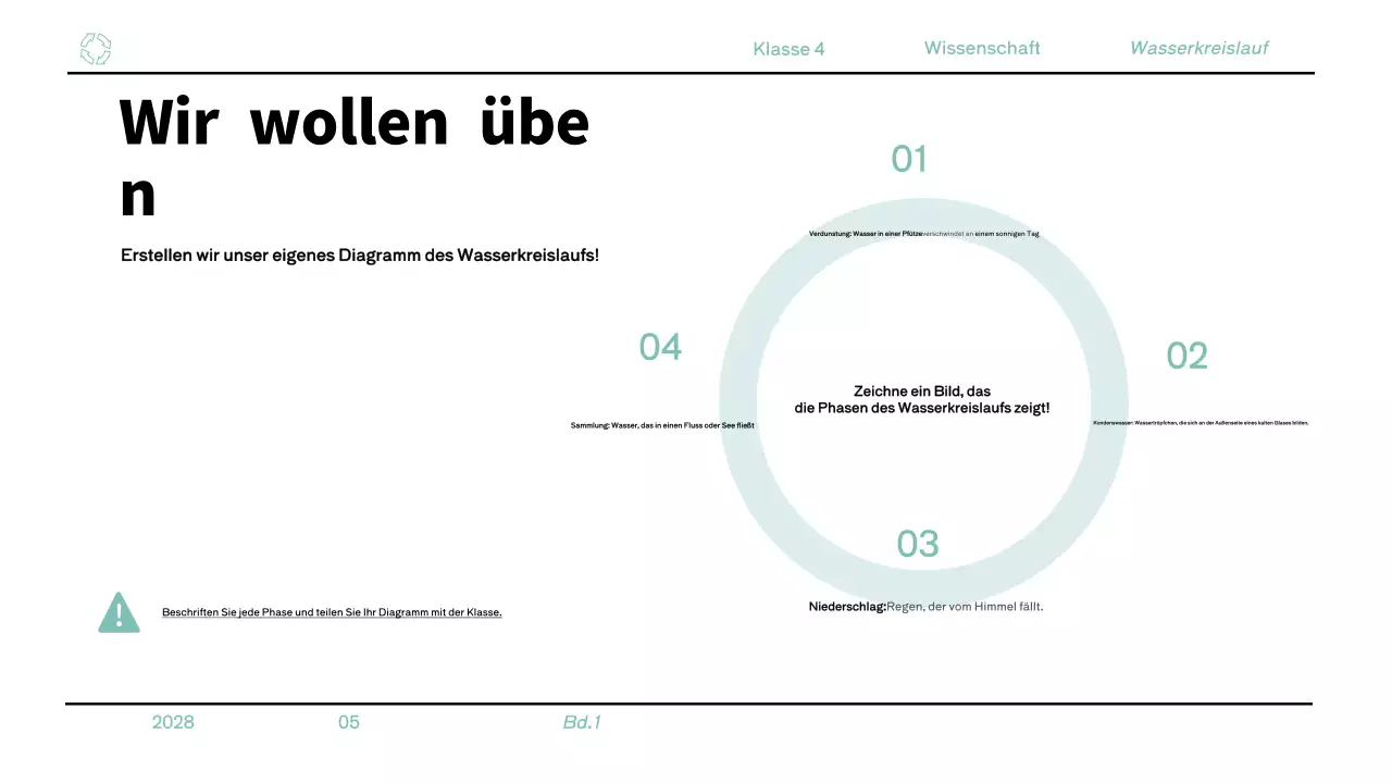Minimalistisches blaues Unterrichtsmaterial für die 4. Klasse