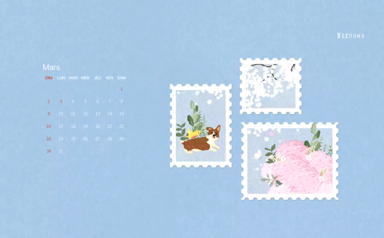 Calendrier du Nouvel An avec illustrations chaleureuses