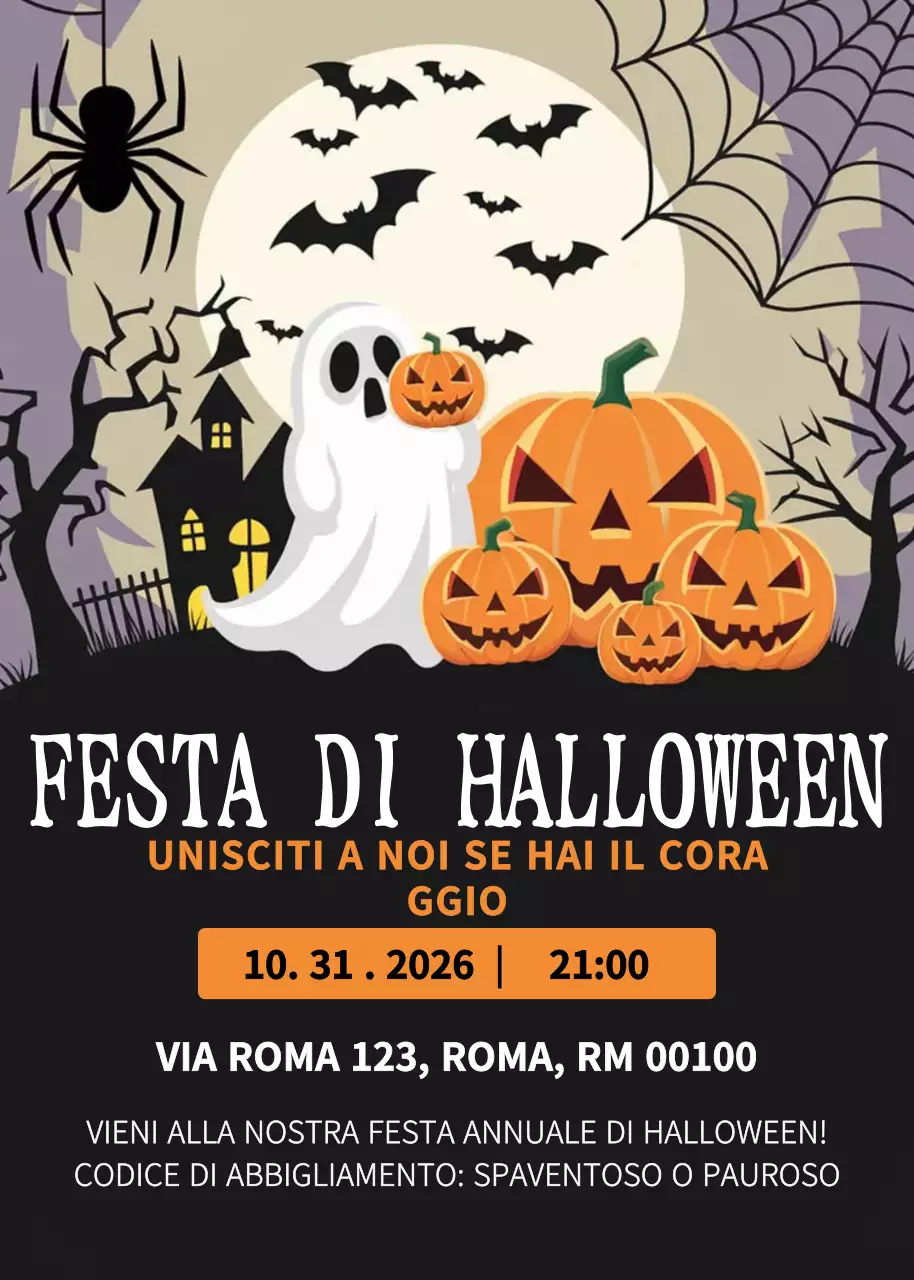 Invito di Halloween nero S1pooky