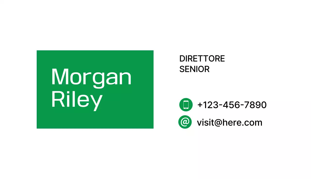 biglietto da visita verde moderno