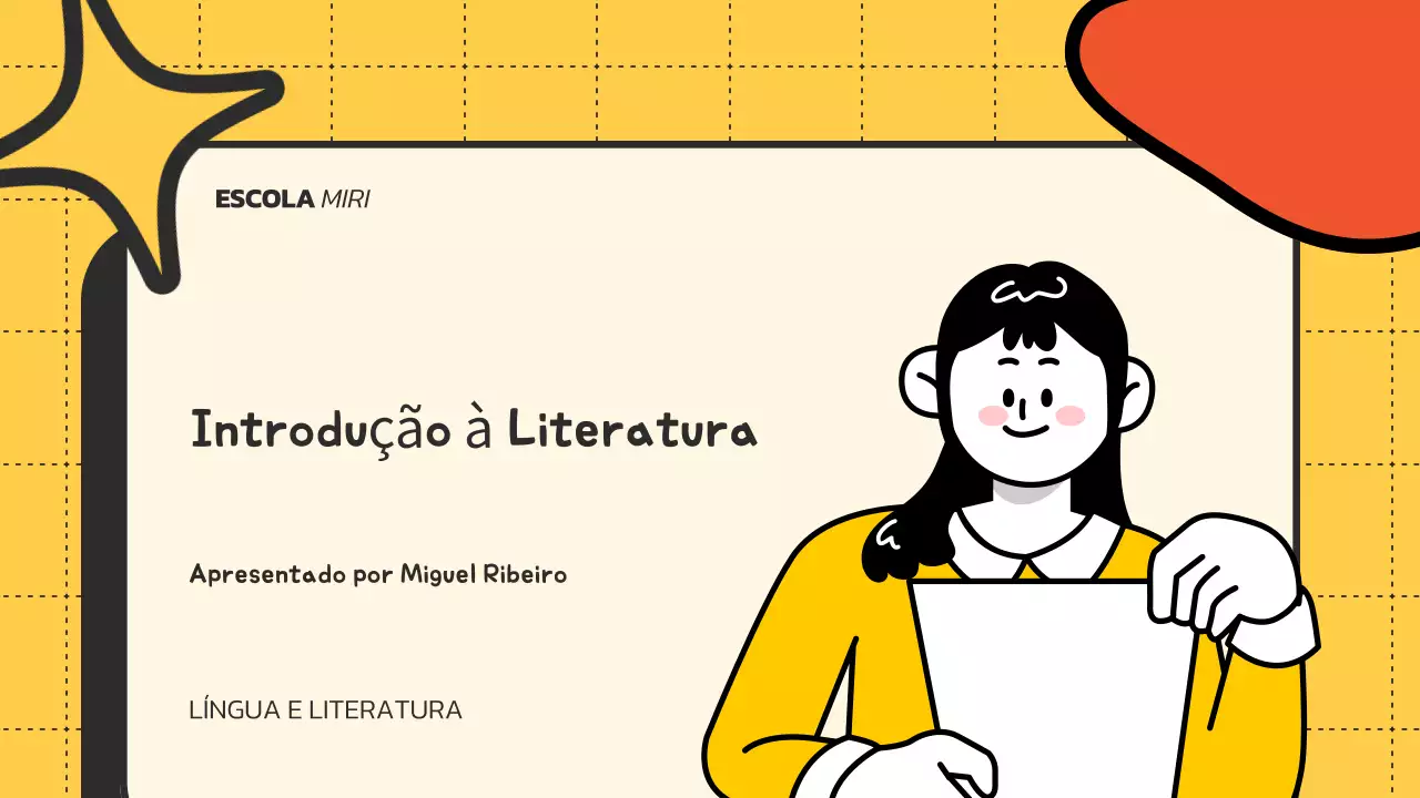 Amarelo Laranja Materiais de aula ilustrativos Apresentação da literatura
