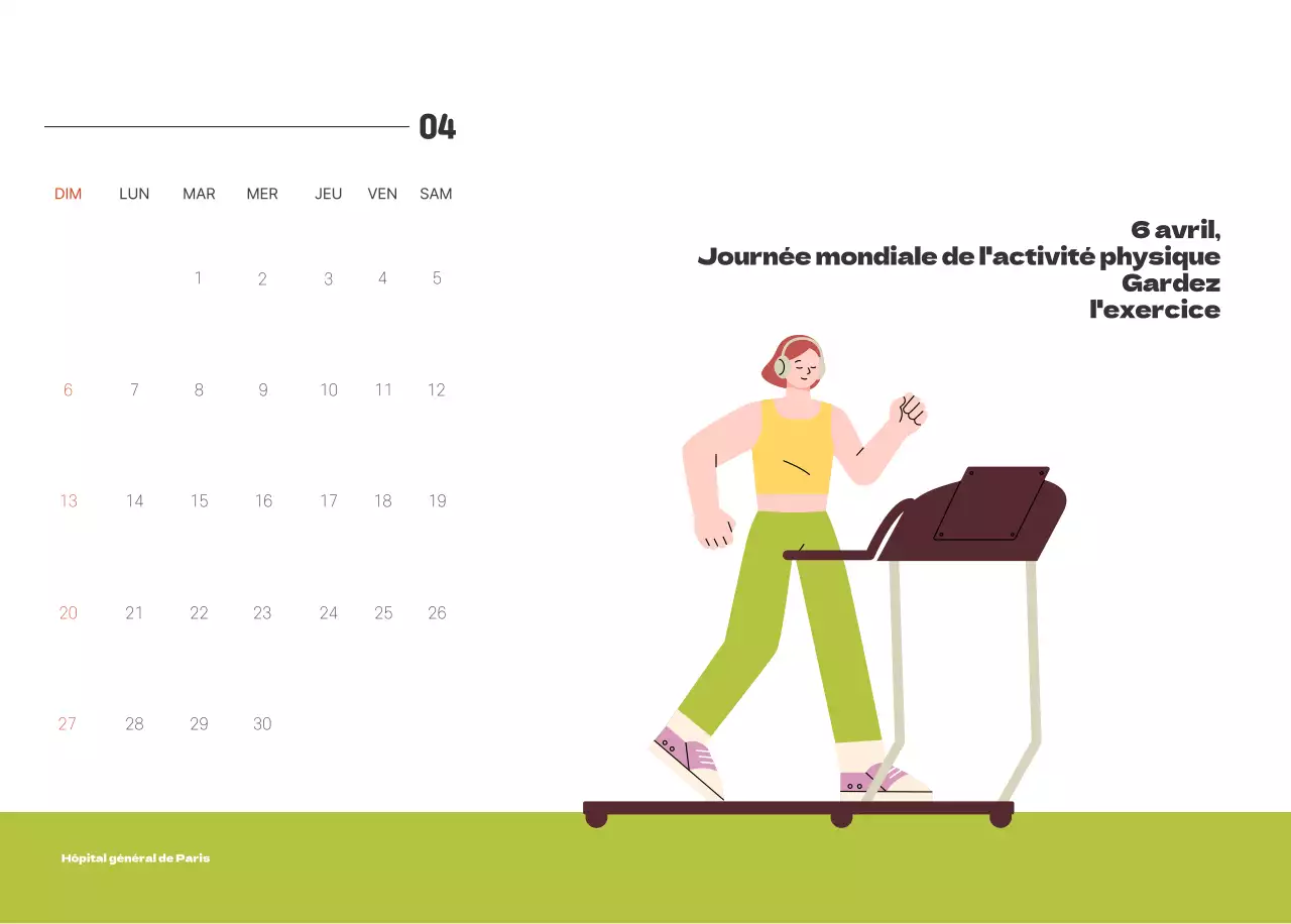 Un hôpital festif avec des illustrations sur le thème de la santé et de la famille et des accents colorés.