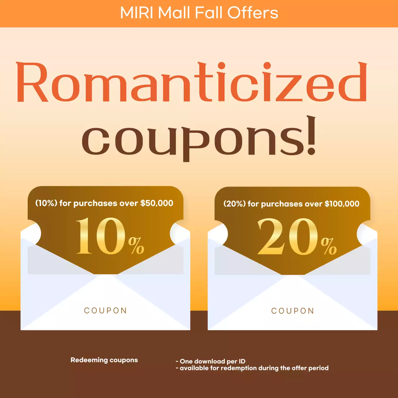 Carrossel de promoção de outono da moda laranja no Instagram